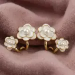 Golden Leaf Crystal Drop Earrings