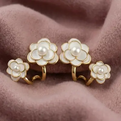 Golden Leaf Crystal Drop Earrings